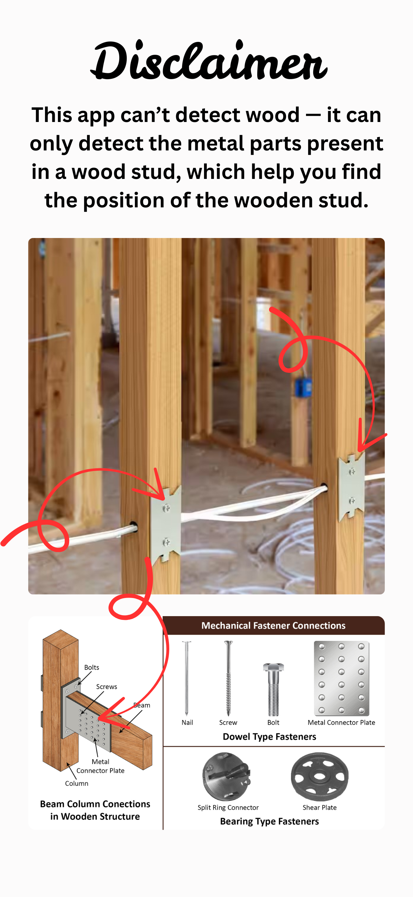 Calibrating stud finder app on smartphone